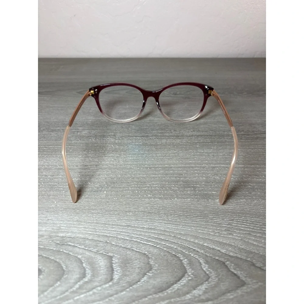 Jimmy Choo JC202 Burgundy Gradient Cat Eye Eyeglasses Crystal Rose Gold Italy‎